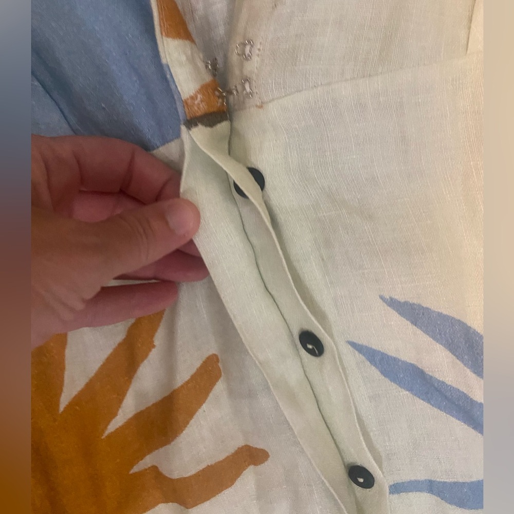 NWOT Anthropologie Cala de La Cruz Nane Linen Midi Resort Dress Sleeve M $700 - Picture 8 of 10